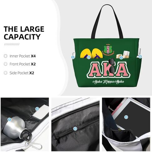 Women Large Capacity Beach Tote Bag Sorority Inspired Travel Shoulder Bag in Saudi Arabia