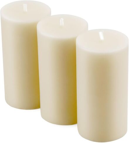 3 Pack 2 inch Wide Beeswax Pillar Candle 4 inch Tall, Smokeless and Long Lasting Natural Pure Bees Wax Candle, Unscented, Off White in Kuwait