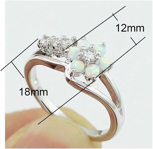 Opal Flower Sapphire Gemstone Birthstone Rings for Women Elegance 925 Sterling Silver Plated Bridal Princess Wedding Engagement Party Ring in Saudi Arabia