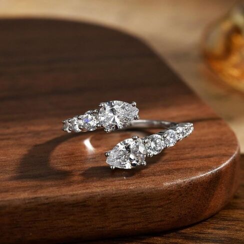 قطعة واحدة من خاتم الأفعى الأنيق الجديد القابل للتعديل لعام 2026، قطرة الماء وقطع دائرية من الزركونيا المكعبة، فضي، رائع لخطوبة المرأة وحفلات الزفاف والمناسبات الخاصة in Kuwait