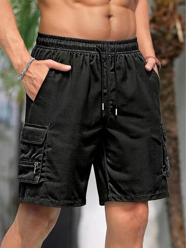 Men's Casual Shorts Made Fabric, Comfortable and Suitable for Daily wear, with Pockets in Kuwait