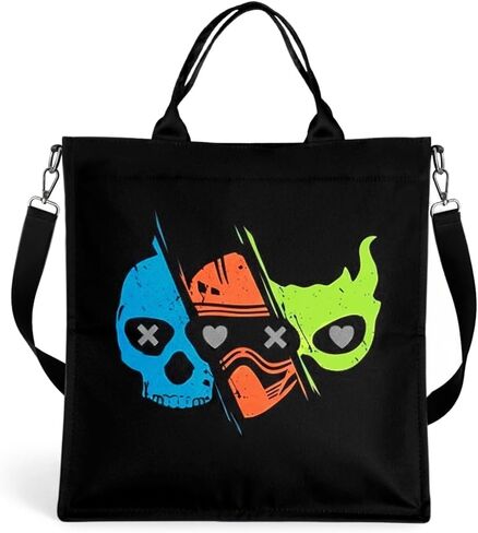 ConQuest Journals Navessa Allen Into Darkness Masks Book Bag, Crossbody Tote Bags, Top Handle, Snap Closure, Pocket, Patterned Lining, Lights Out, Caught Up & Game On, 15'' x 13'', Officially Licensed in Kuwait