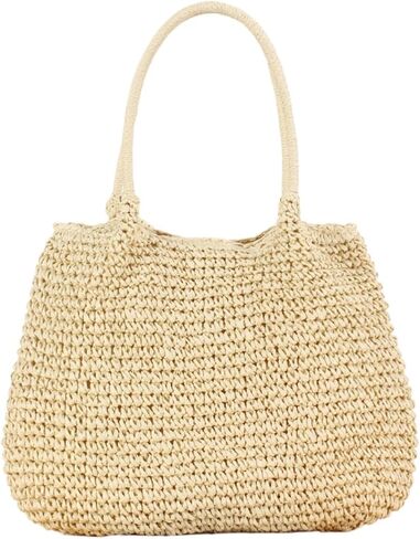 Straw Tote Bag for Women, Large Woven Beach Bag, Summer Handmade Shoulder Bag for Travel Vacation Daily Use in Saudi Arabia