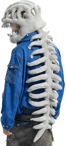 Dinosaur Skeleton Costume,Realistic 3D Skeleton Design,80cm Plush Dino Outfit,for Halloween and Everyday Wear in Saudi Arabia