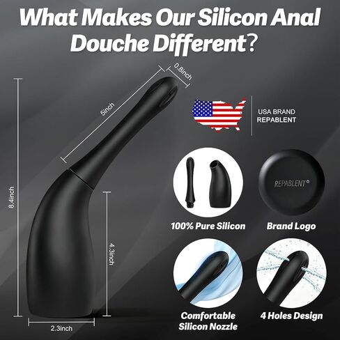 Anal Douche Enema Bulb for Men Women, Silicone Enema Bulb with Silicon Nozzle for Men Women Colon Cleanse Reusable Anal Cleansing Feminine Care Douche Bottles with Ergonomic Comfort Grip in Saudi Arabia