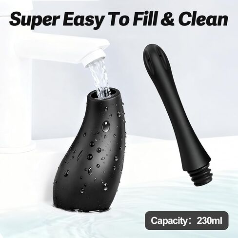 Anal Douche Enema Bulb for Men Women, Silicone Enema Bulb with Silicon Nozzle for Men Women Colon Cleanse Reusable Anal Cleansing Feminine Care Douche Bottles with Ergonomic Comfort Grip in Saudi Arabia