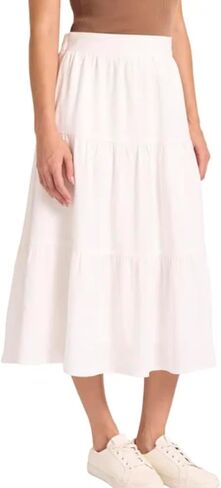 Matty M Women's Linen Blend Midi Skirt with Pockets in Saudi Arabia
