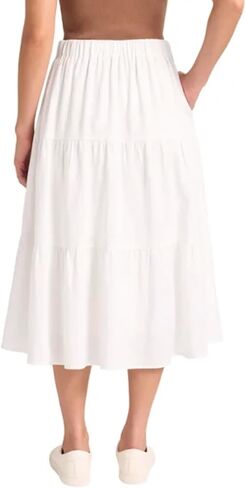 Matty M Women's Linen Blend Midi Skirt with Pockets in Saudi Arabia