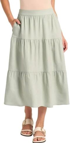 Matty M Women's Linen Blend Midi Skirt with Pockets in Saudi Arabia