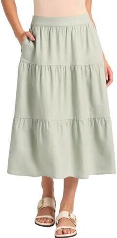 Matty M Women's Linen Blend Midi Skirt with Pockets in Saudi Arabia