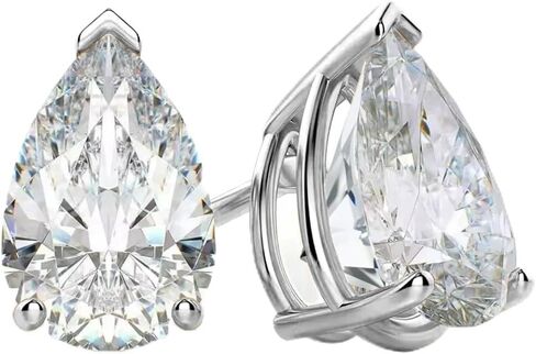 2-4ct Pear Moissanite Stud Earrings Women Gold Plated S925 Silver 7x10MM Wedding Earrings Jewelry in Saudi Arabia