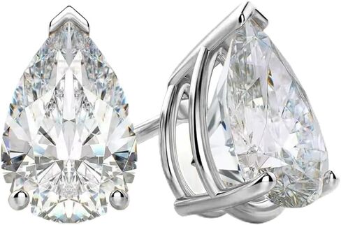 2-4ct الكمثرى مويسانيتي وأقراط النساء مطلية بالذهب S925 الفضة 7x10 مللي متر أقراط الزفاف مجوهرات in Kuwait