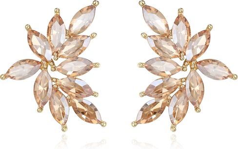 EVER FAITH Marquise Bridal Wedding Earrings for Brides Bridesmaids, Rhinestone Crystal Cluster Stud Earring for Women Prom Formal Party Jewelry Accessory in Kuwait