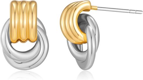 MUYAN Knot Stud Earrings for Women Trendy Small Chunky Statement Studs Fashion Jewelry in Saudi Arabia