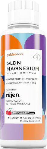 GLDN Magnesium Liquid Syrup - Nighttime Magnesium Glycinate with Rejen Fulvic Acid for Improved Absorption Key Electrolytes and L-Theanine for Sleep and Cortisol Support - Peach Iced Tea (16 fl.oz) in Saudi Arabia