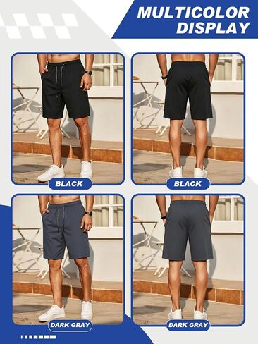 2 Pieces Summer Men's Breathable Quick-Dry Shorts Large Size,Comfortable for Home, Outdoor, Beach, Casual Street Fashion in Kuwait
