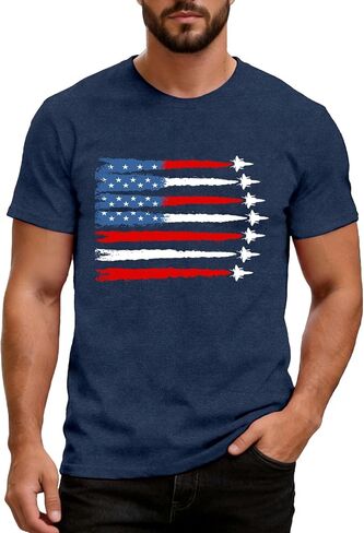 Mens American Flag Shirt USA Air Force Tshirts Patriotic 4th of July T-Shirt Memorial Day Tee Tops in Saudi Arabia