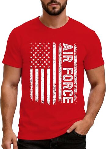 Mens American Flag Shirt USA Air Force Tshirts Patriotic 4th of July T-Shirt Memorial Day Tee Tops in Saudi Arabia