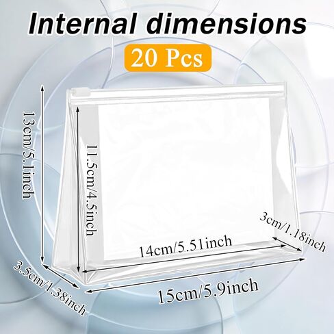 Arroyner 20 PCS Mini Clear Makeup Bag Small Clear Plastic Cosmetic Bags with Zipper Travel Toiletry Makeup Bag in Saudi Arabia