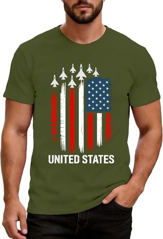 Mens American Flag Shirt USA Air Force Tshirts Patriotic 4th of July T-Shirt Memorial Day Tee Tops in Saudi Arabia
