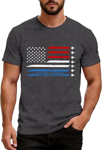 Mens American Flag Shirt USA Air Force Tshirts Patriotic 4th of July T-Shirt Memorial Day Tee Tops in Saudi Arabia
