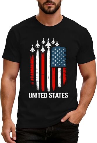 Mens American Flag Shirt USA Air Force Tshirts Patriotic 4th of July T-Shirt Memorial Day Tee Tops in Saudi Arabia