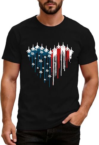 Mens American Flag Shirt USA Air Force Tshirts Patriotic 4th of July T-Shirt Memorial Day Tee Tops in Saudi Arabia