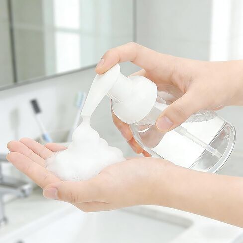 3 Pack 8oz Foaming Soap Dispenser BPA Free Clear Plastic Refillable Pump Bottle for Liquid Shampoo and Hand Soap in Saudi Arabia