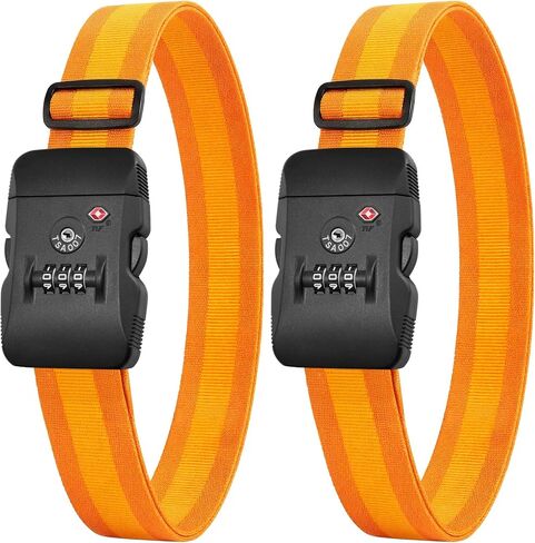 LUGGEX Luggage Straps TSA Approved, Luggage Straps for Suitcases, Easy Adjustable & Reinforced Buckle (Black 20-32inch, 2 Pack) in Saudi Arabia