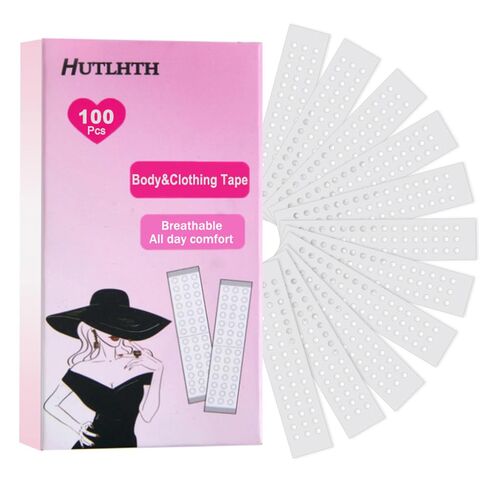 Double Sided Tape for Clothes & Body(100 Strips) Breathable Fashion Tape for Women,Suitable for the Body, Clothing, Strong Invisible Fabric Tape, Gentle, Non irritating | All Day Hold in Saudi Arabia