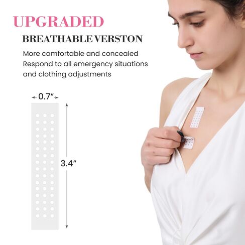 Double Sided Tape for Clothes & Body(100 Strips) Breathable Fashion Tape for Women,Suitable for the Body, Clothing, Strong Invisible Fabric Tape, Gentle, Non irritating | All Day Hold in Saudi Arabia