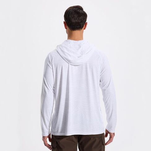 LOOGU Men's UPF 50+ Sun Protection Hoodie Shirt Long Sleeve Lightweight, Rash Guard SPF T-Shirts for Fishing Hiking in Saudi Arabia