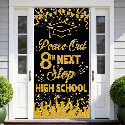 5th Grade Graduation Door Banner Decorations, 71x35'' Peace Out 5th Grade, Next Stop Middle School Front Door Cover, Elementary School Graduation Party Supplies & Photo Props in Saudi Arabia