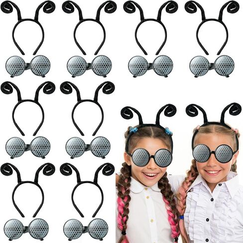 Yopyame 16PCS Fly Costume Bug Accessories Set Black Velvet Bug Antenna Headband with Glasses Insects Hairband Glasses Firefly Dragonfly Costume Accessories Bug Headband for Cosplay Party Supplies in Saudi Arabia