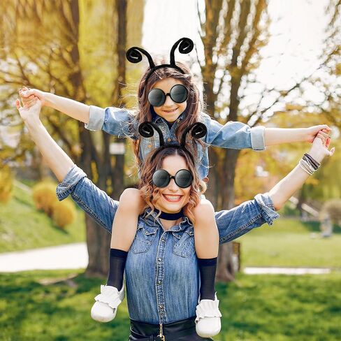 Yopyame 16PCS Fly Costume Bug Accessories Set Black Velvet Bug Antenna Headband with Glasses Insects Hairband Glasses Firefly Dragonfly Costume Accessories Bug Headband for Cosplay Party Supplies in Saudi Arabia