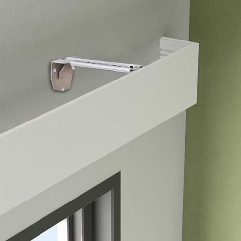 Double Row Curtain Track Silent Heavy Duty Drop Ceiling for Curtains-Room Divider,Decorative Curtain Pole Wall Mount Valance Box - 10.5cm Tall Curtain Cornice with Track 4.6m (15ft) Curtain in Kuwait