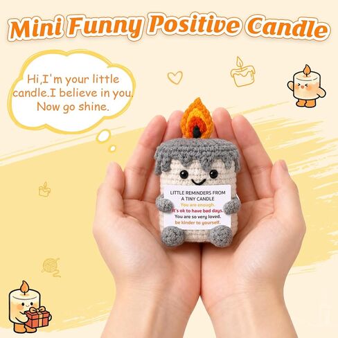 Funny Cheer up Support Positive Candle Gifts for Women Men - Stress Relief Encouragement Inspirational Birthday Gifts for Best Friend Boss Coworker Sister Mom - Cute Handmade Crochet Candle in Saudi Arabia