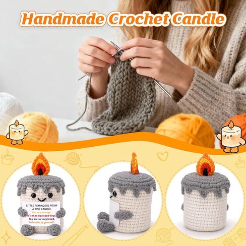 Funny Cheer up Support Positive Candle Gifts for Women Men - Stress Relief Encouragement Inspirational Birthday Gifts for Best Friend Boss Coworker Sister Mom - Cute Handmade Crochet Candle in Saudi Arabia