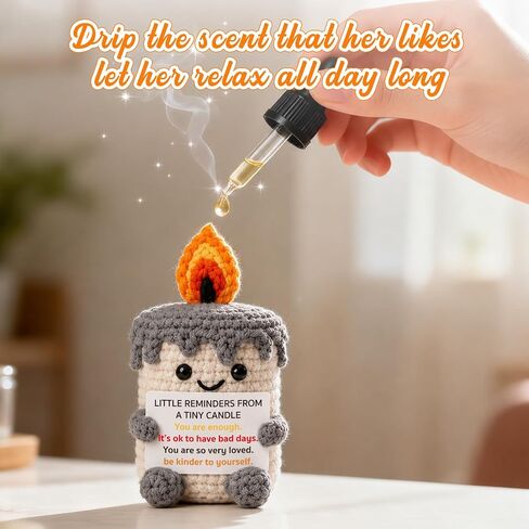 Funny Cheer up Support Positive Candle Gifts for Women Men - Stress Relief Encouragement Inspirational Birthday Gifts for Best Friend Boss Coworker Sister Mom - Cute Handmade Crochet Candle in Saudi Arabia