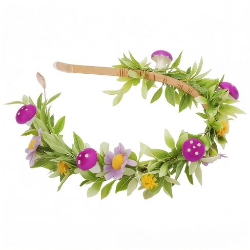 Mushroom Crown Flower Headband, Red Fairy Woodland Mushroom Headband, Fantasy Forest Elf Floral Headpiece for Women Renaissance Renfaire Costume Cosplay Party Hair Accessories in Saudi Arabia