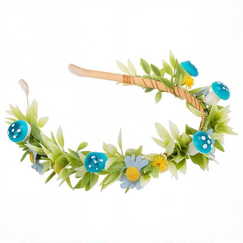 Mushroom Crown Flower Headband, Red Fairy Woodland Mushroom Headband, Fantasy Forest Elf Floral Headpiece for Women Renaissance Renfaire Costume Cosplay Party Hair Accessories in Saudi Arabia