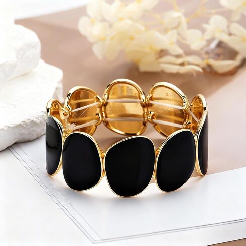 Bohemian Bracelets Black Bangles black stretch bracelets for women - Stretch Bohemian Jewelry for Women in Kuwait