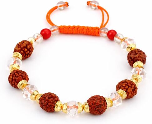 Rudraksha الأحجار الكريمة الطبيعية اليوغا التأمل مطرز أساور للرجال النساء أساور تمتد in Kuwait