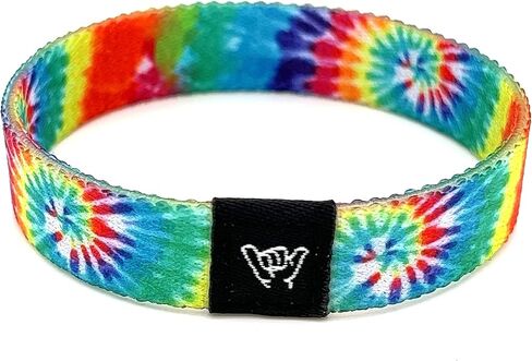 Hang Loose Bands - Coastal Surfer Beach Bracelet for Men, Women & Teens - Comfy Summer - Boho Reversible Wristband- Psychedelic Tie Dye| Medium: 7.5" length (for large wrists) in Saudi Arabia