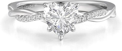 Gem's Beauty 1-5 carat Moissanite Ring for Women - Heart Moissanite Engagement Ring 925 Sterling Silver With 18k Gold Plated Promise Rings D Color VVS1 Clarity Moissanite Wedding Rings for Women in Saudi Arabia