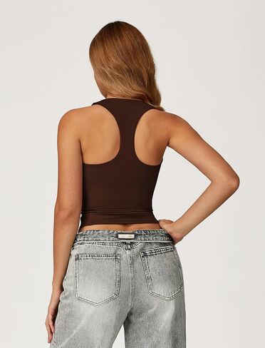 Womens Workout Sets 2 Piece Crossover Biker Shorts with Pockets Built in bra Racerback Tank Tops Gym Yoga Pilates Sets in Kuwait