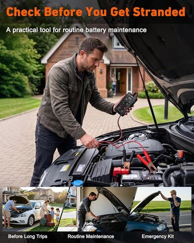 AUTDER Car Battery Tester and Alternator Tester 12V/24V with LCD Display and LED Indication Automotive Battery Voltage Meter for Cars Trucks Motorcycles in Kuwait