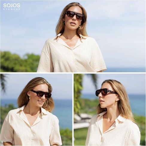 SOJOS Retro Oversized Aviator Polarized Sunglasses for Women Trendy Shades Vintage Style Chic Sun Glasses SJ2706 in Kuwait