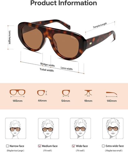 SOJOS Retro Oversized Aviator Polarized Sunglasses for Women Trendy Shades Vintage Style Chic Sun Glasses SJ2706 in Kuwait