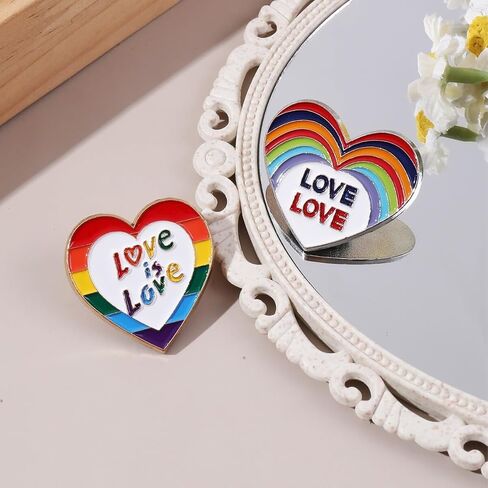 2Pcs LGBTQ LGBT Heart Pride Pins Rainbow Progress Enamel Pin Button for Backpack Women Man Love is Love Jewelry Gay Lesbian Trans Transgender Accessories in Saudi Arabia